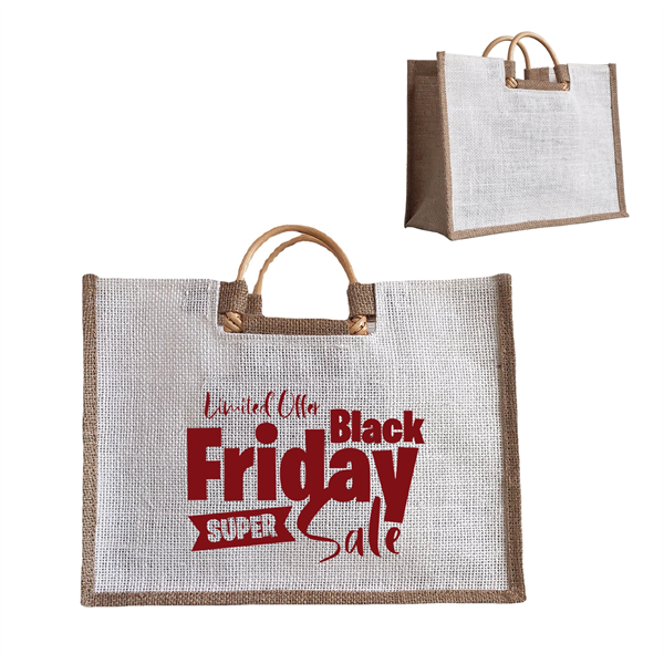 Two Tune Burlap Jute Grocery Tote