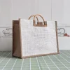 Two Tune Burlap Jute Grocery Tote