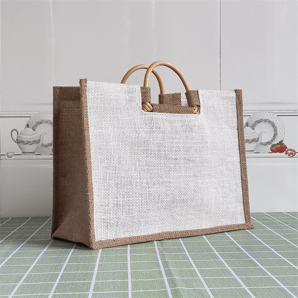 Two Tune Burlap Jute Grocery Tote