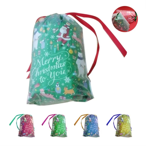 9.1 Holiday Christmas Drawstring Gift Bag