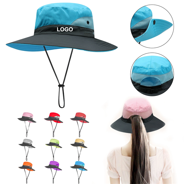 9.1 Children's Ponytail Mesh wide Sun Hat