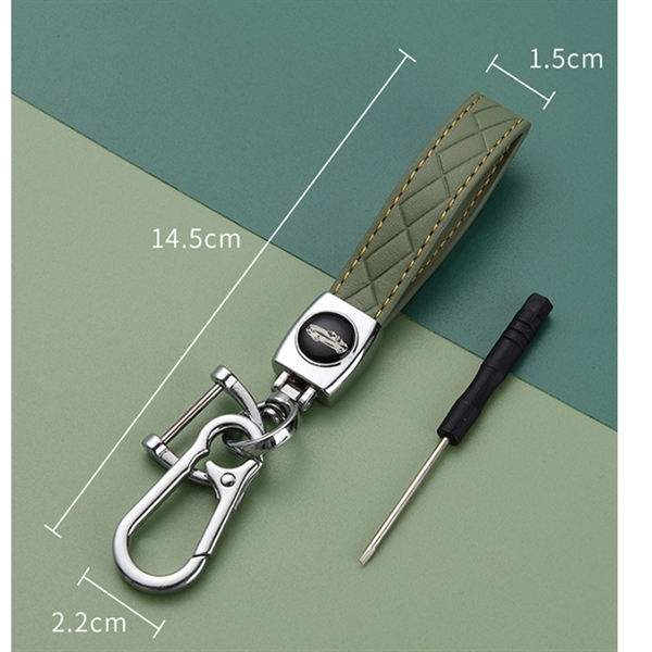 Pu Leather Indenting Rectangle Keychain