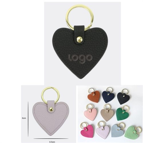 Genuin Heart-Shaped Leather Keychain