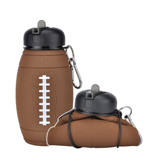Silicone Folding Bottle with Carabiner Portable Rugby