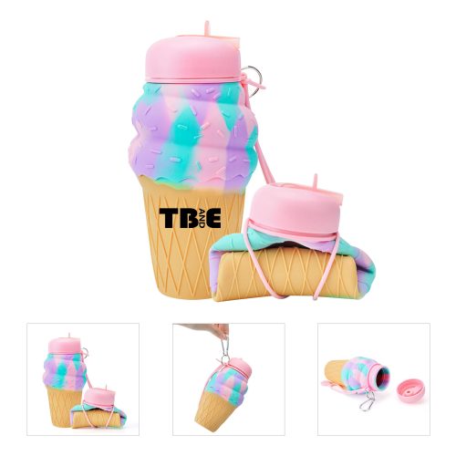 Portable Ice Cream Collapsible Water Bottle