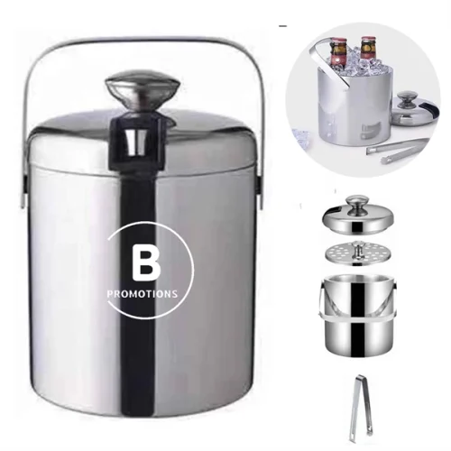 300074264 1.3L Stainless Steel Ice Bucket With Lid And Tongs