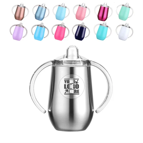 10Oz Custom Bpa Free Baby Feeding Sippy Cups Egg Shape