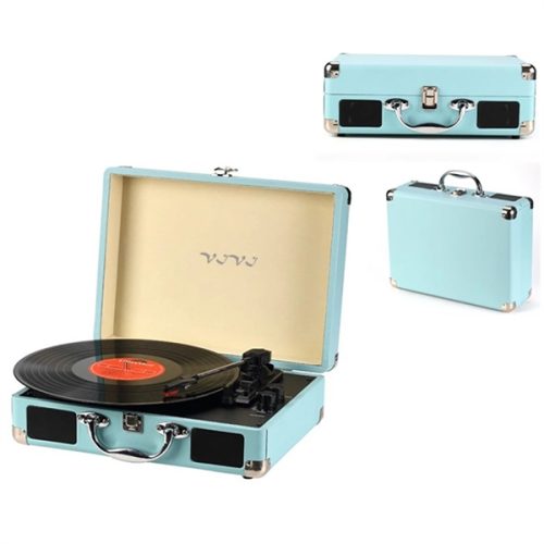 Vintage Bluetooth Portable Record Player With Speakers