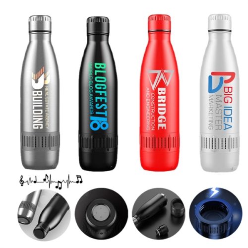 306062299 17 oz Rechargeable Wireless Smart Water Bottle with Speaker