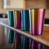 Rainbow Stainless Steel 16 oz Stackable Durable Cups