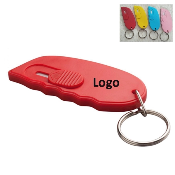 1 Retractable Box Cutter With Keyring In Leaf Shape