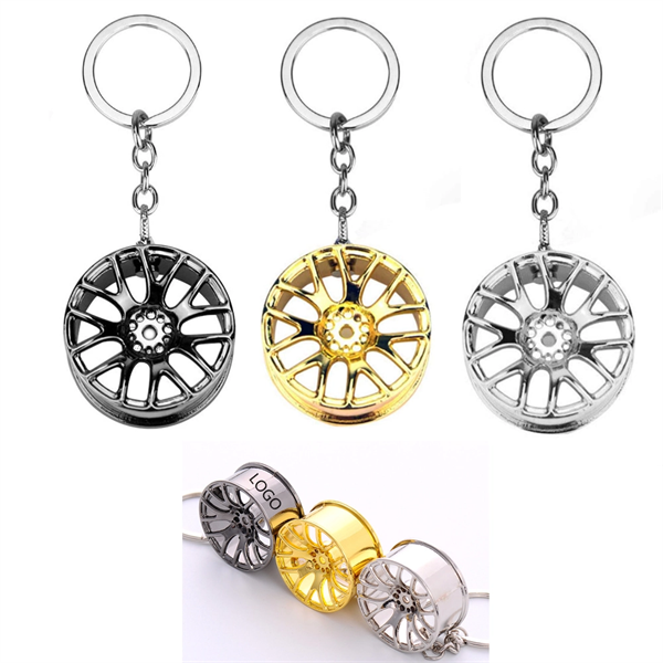 Car Wheel Hub Metal Keychain