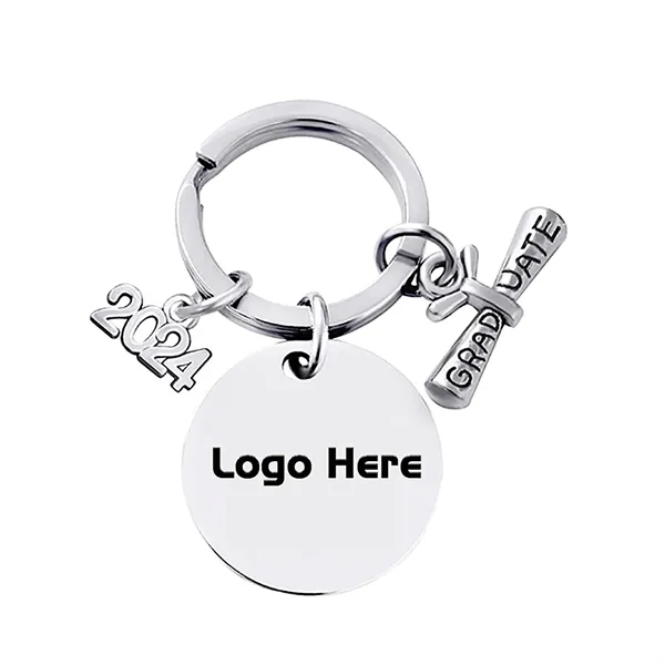 Stainless Steel 2024 Graduation Metal Keychain