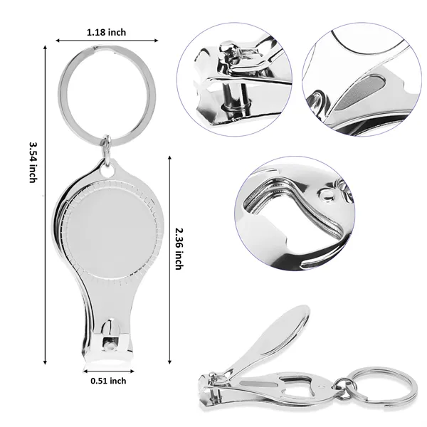 Nail Clippers Bottle Opener 2-in-1 Keychain