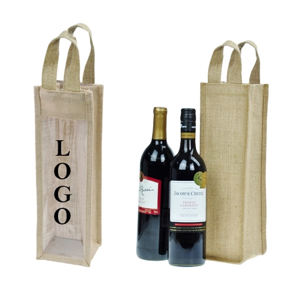 1 Bottle Burlap Wine Bag