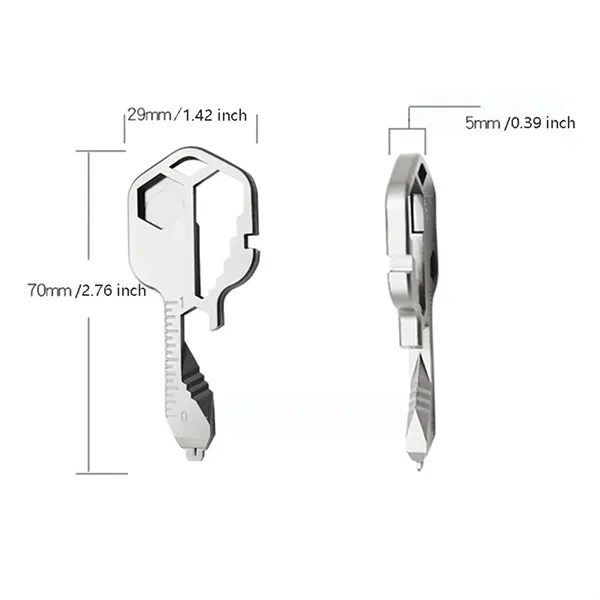 16 in 1 Compact Stainless Steel Function Keychain Multi Tool