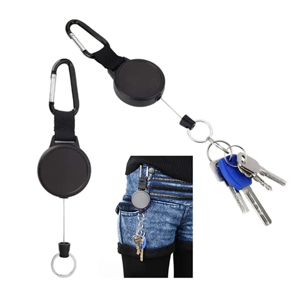 Retractable Keychain Heavy Duty Carabiner Badge Holder