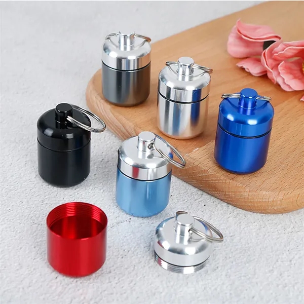 Portable Waterproof Aluminum Pill Case with Keychain