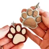 Wood Dog Paw Keychain