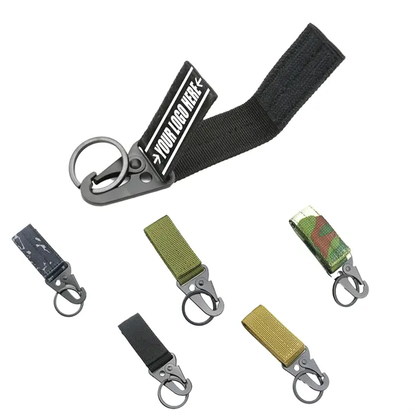 Carabiner Clip with Nylon Webbing for Hiking Backpack