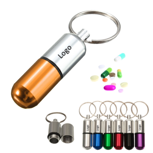 Aluminium Alloy Pill Case Keychain