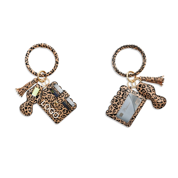 PU Wristlet Bracelet Keychain Credit Card Pocket Holder