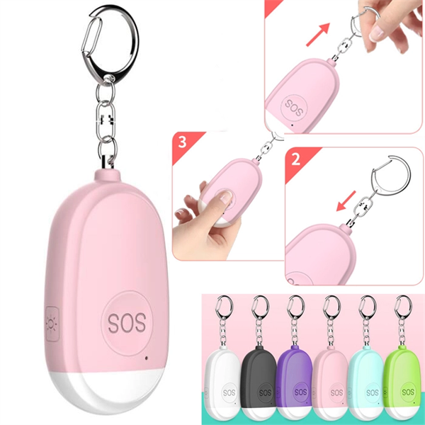 130dB Self Defense Alarm Keychain with Emergency Flashlight