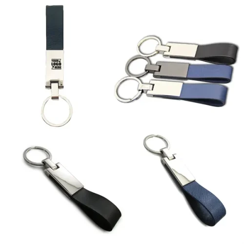 Metal Leather Keychain