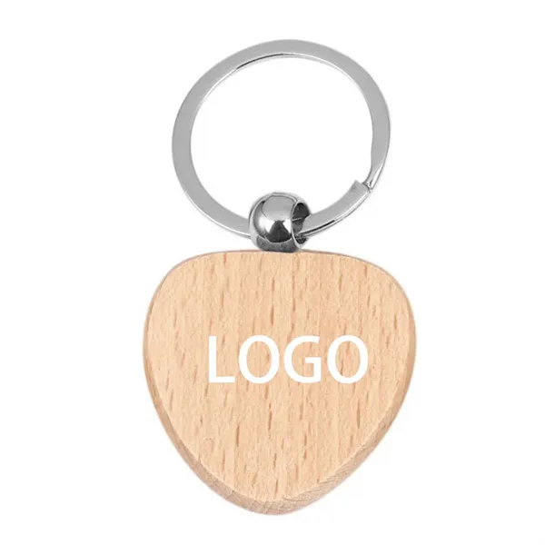Natural Wood Slices-Wooden Keychain