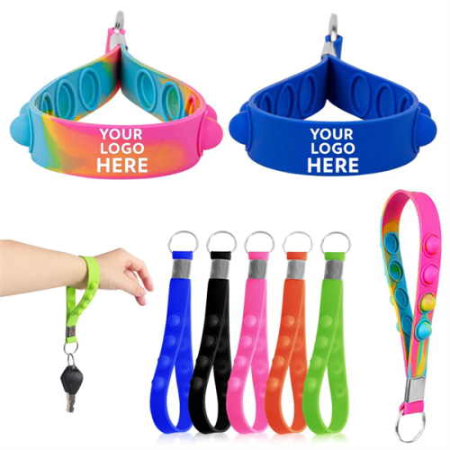 Push Popper Bubble Wristband Keychain Stress Reliever