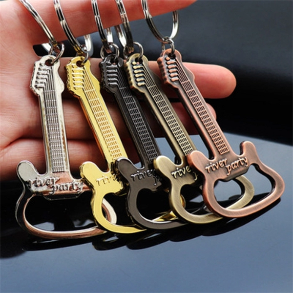 Metal Guitar Shape Key Chain Music Bar River Party