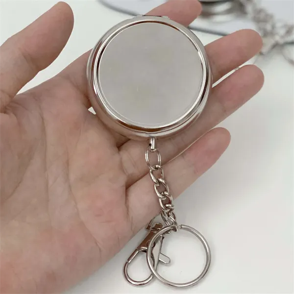 Stainless Steel Portable Pocket Circular Ashtray Key Chain