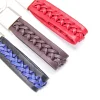 Hand Knit Leather String Keychain