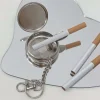Stainless Steel Portable Pocket Circular Ashtray Key Chain