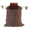 Durable Canvas and Leather Foraging Pouch with Drawstring