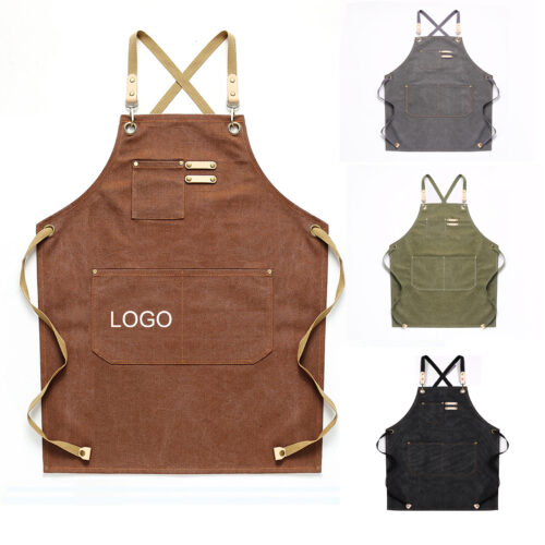 Durable Canvas Work Apron with Cross Back Straps