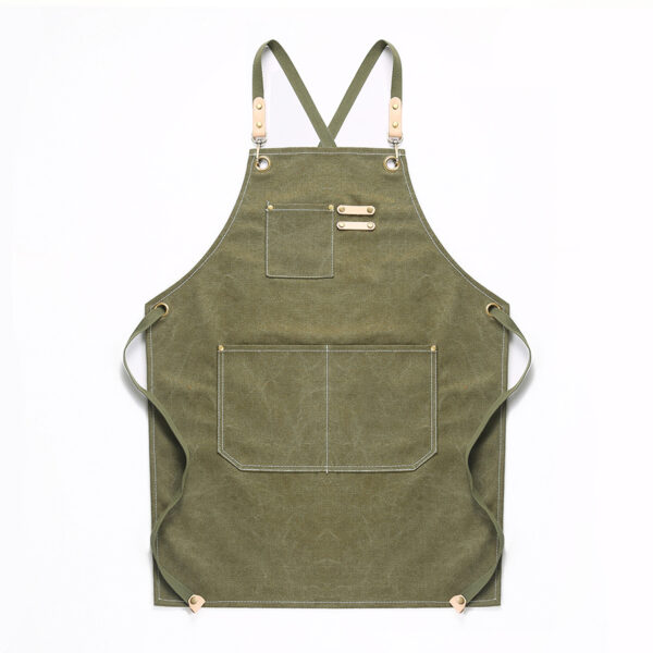 Durable Canvas Work Apron with Cross Back Straps