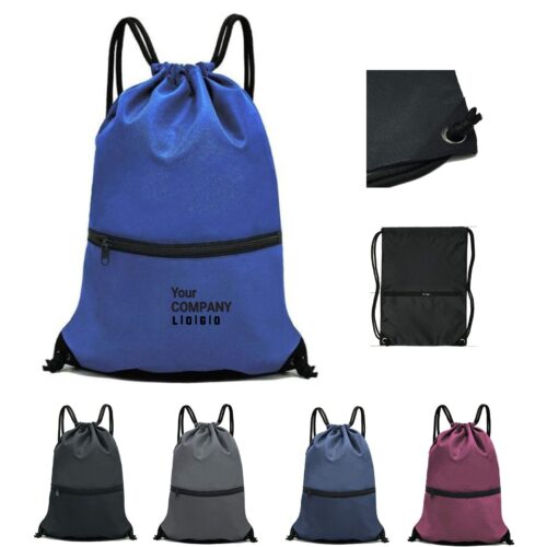 Lightweight Drawstring Backpack with Quick Access Pocket